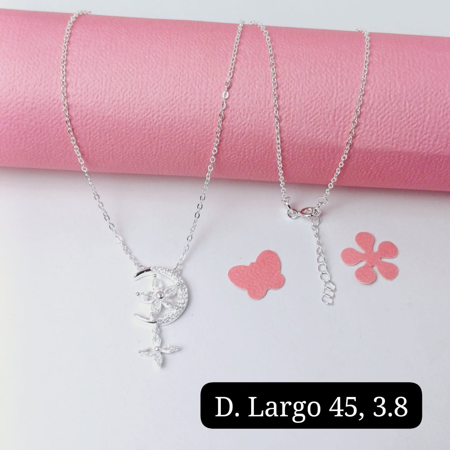 Gargantilla de luna y flor | 45cm - 1mm|