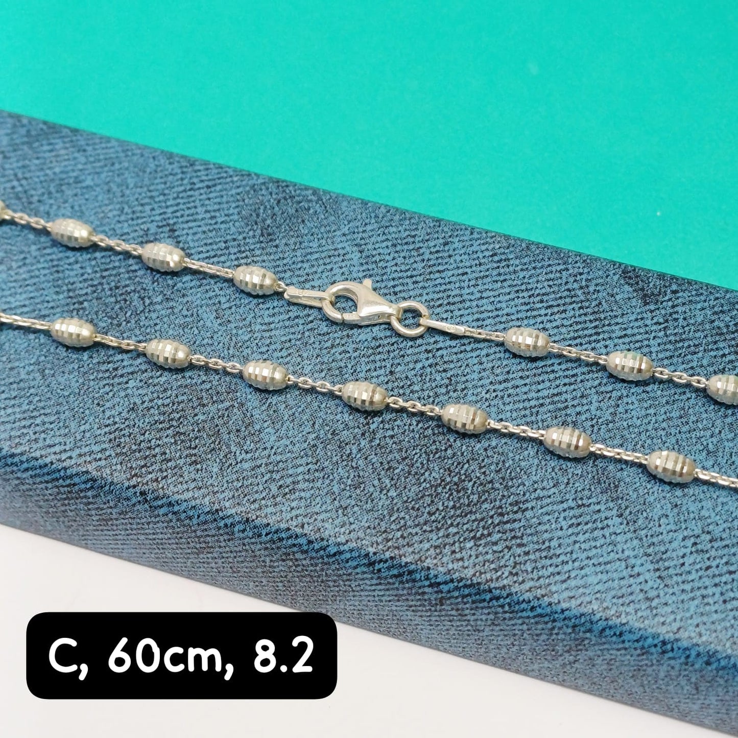 Cadena eslabón bolitas| 60 cm - 1 mm