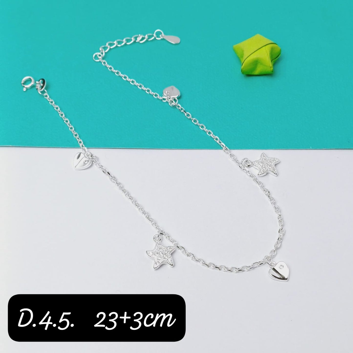 Tobillera de estrella y corazon