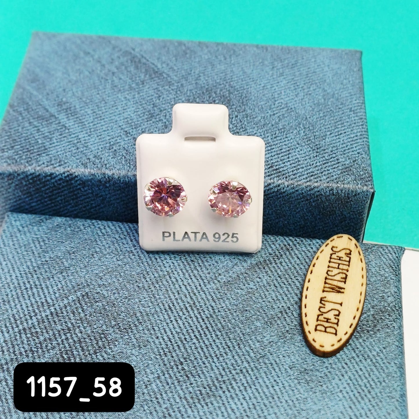 Arete de Broquel rosado