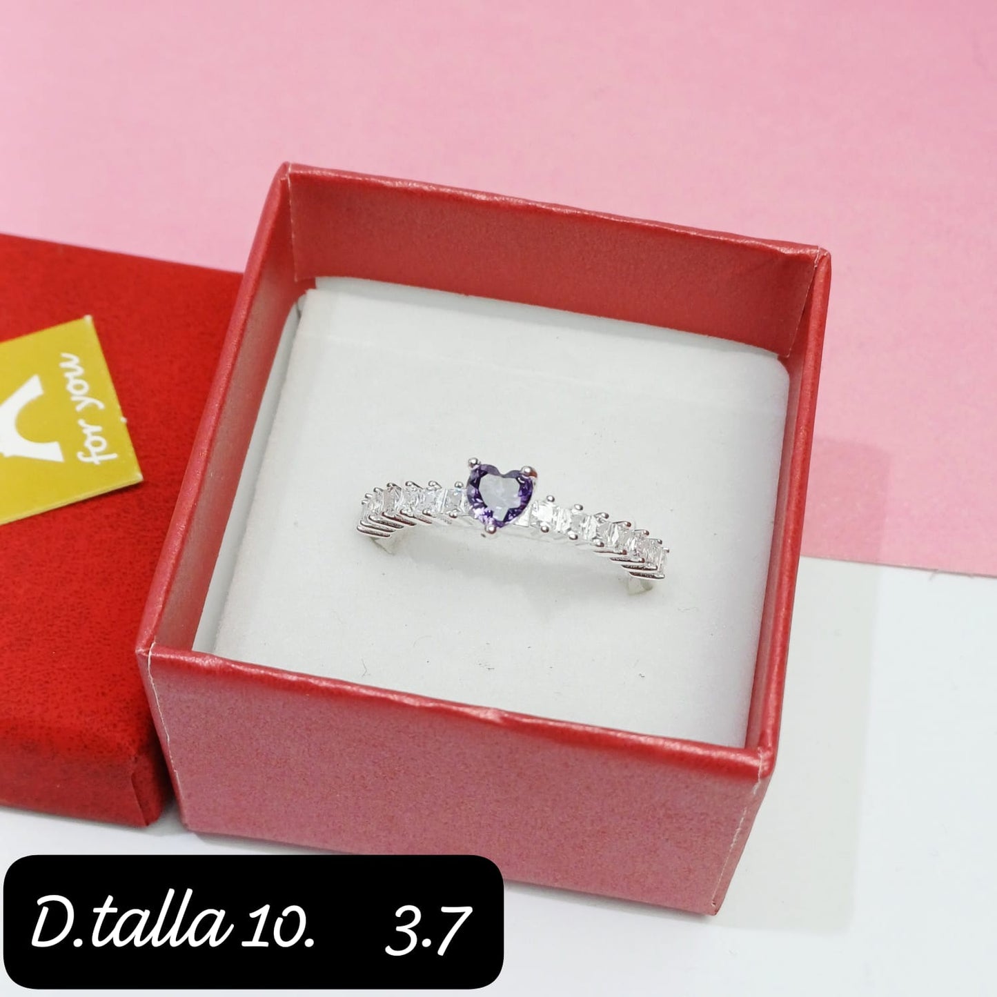 Anillo de corazón morado| 10 US