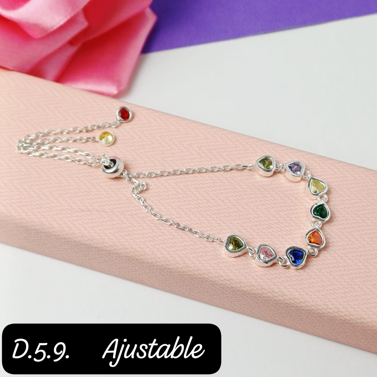 Pulso para dama de corazón multicolor