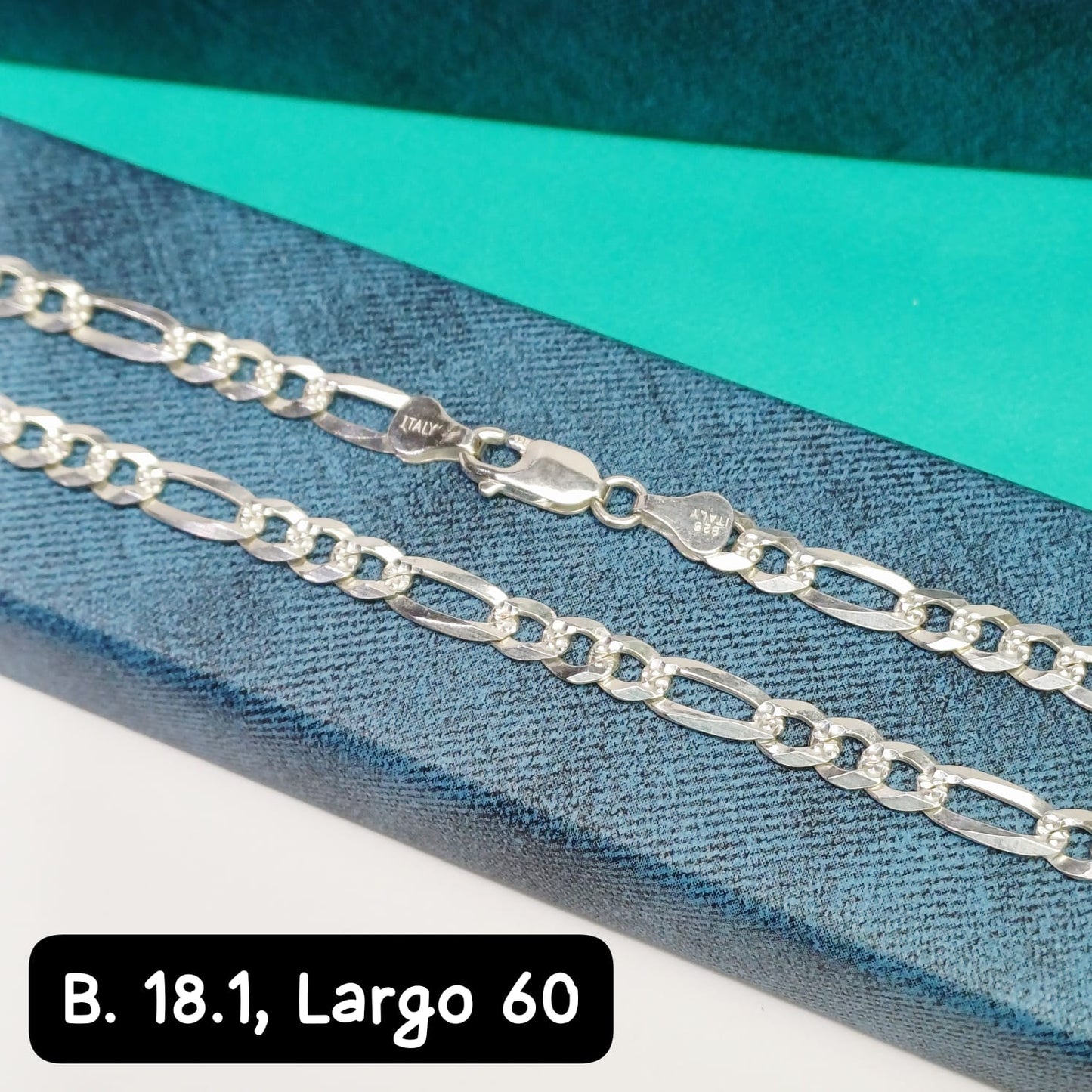 Cadena eslabón figaro | 60 cm - 6 mm