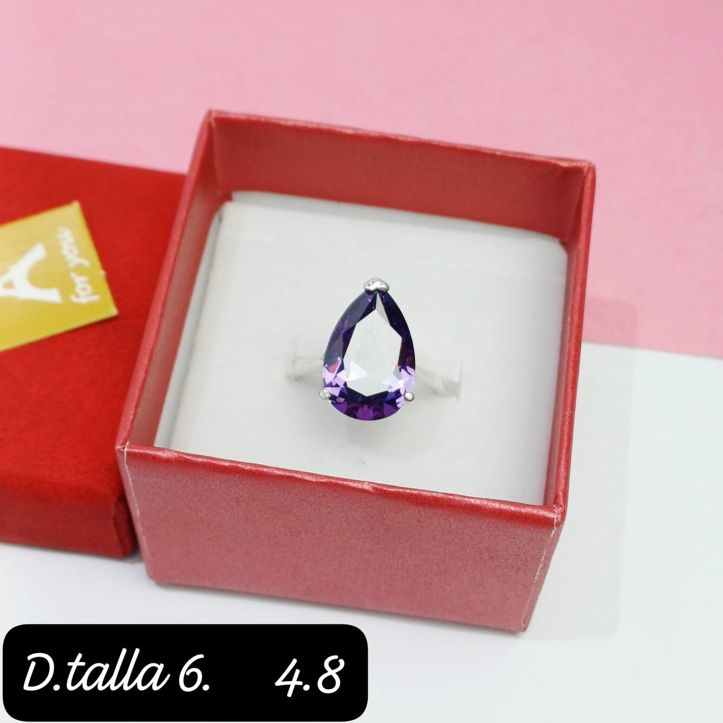 Anillo de gota morado | 6 US