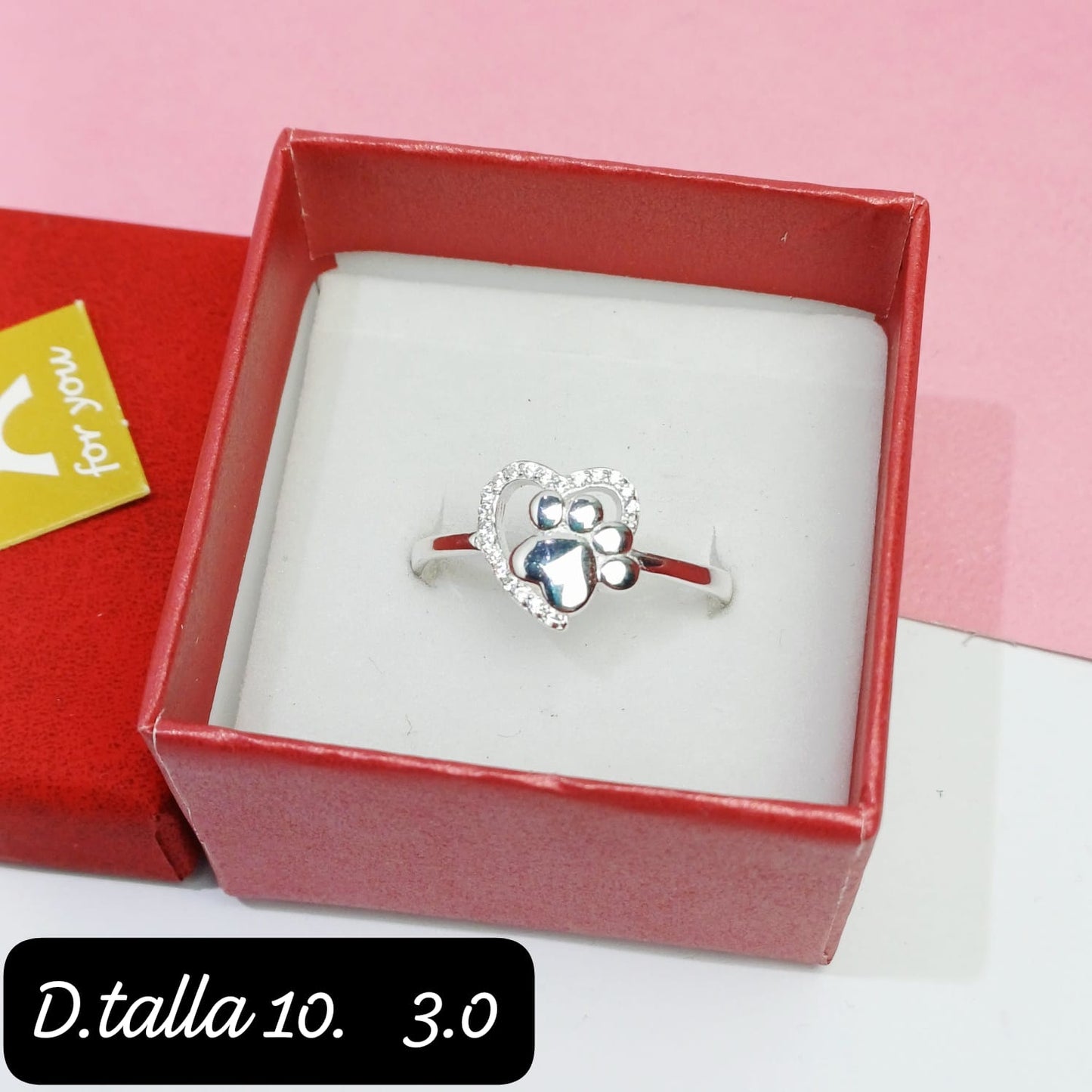 Anillo de corazón y huella | 10 US