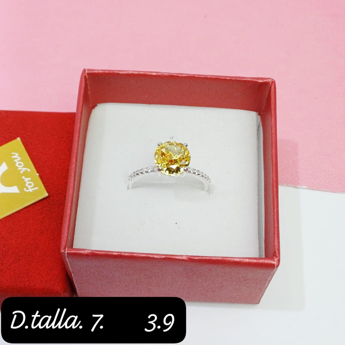 Anillo redondo amarillo | 7 US