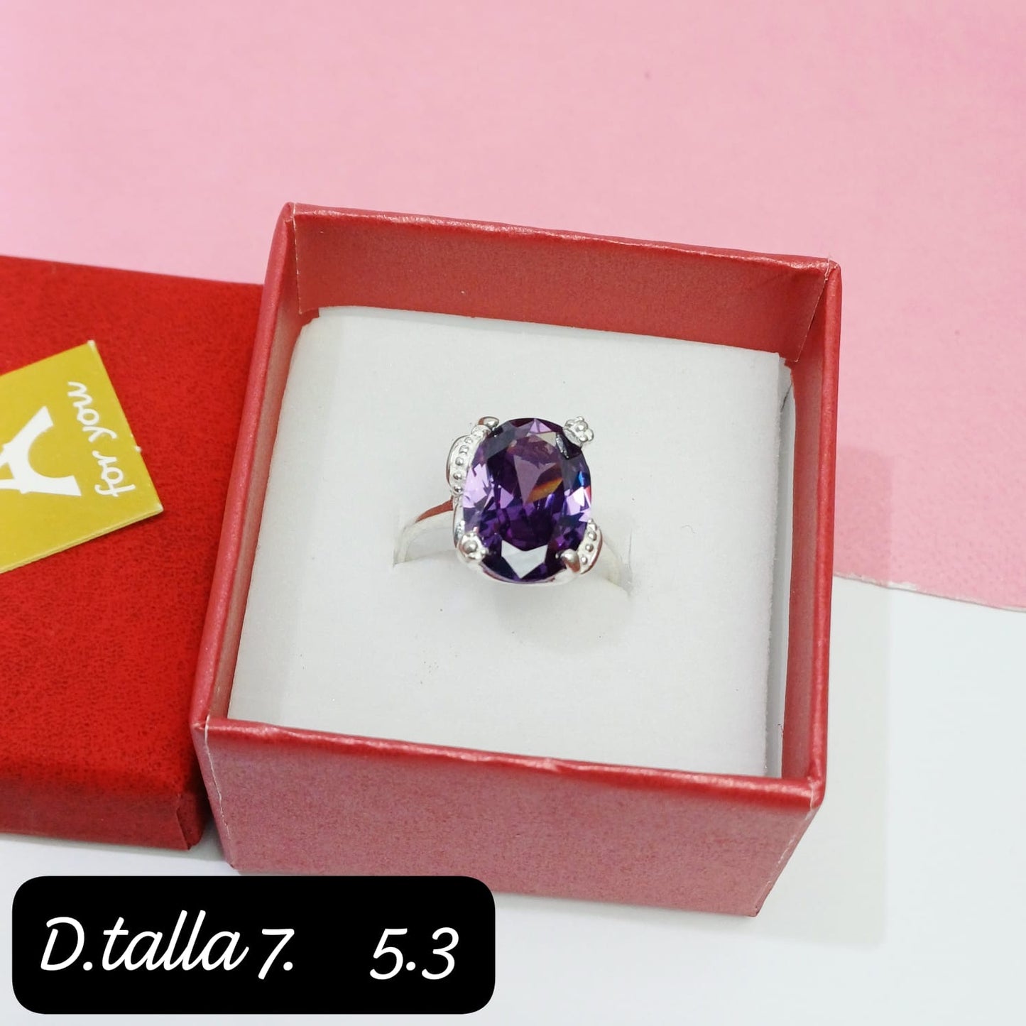 Anillo ovalado morado | 7 US