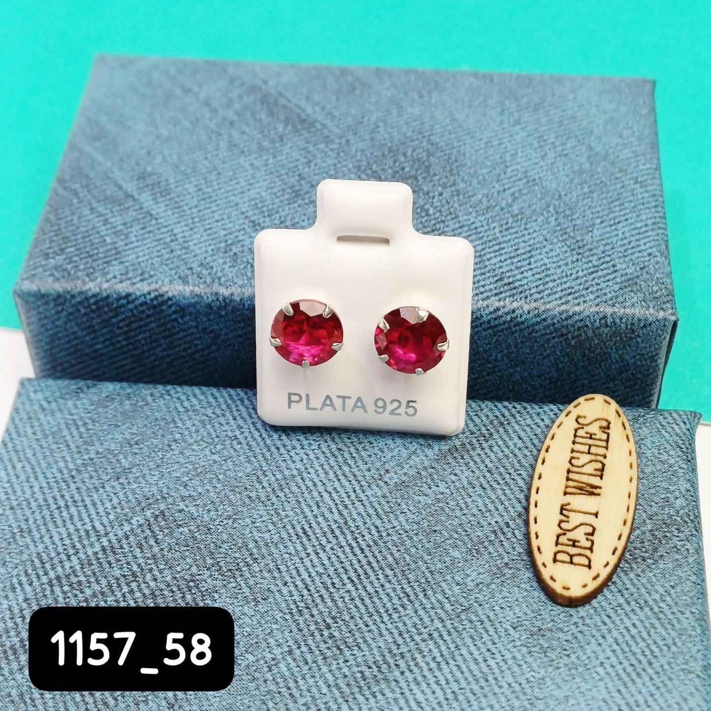 Arete de Broquel fucsia