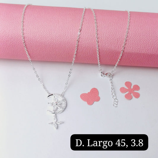 Gargantilla de luna y flor | 45cm - 1mm|