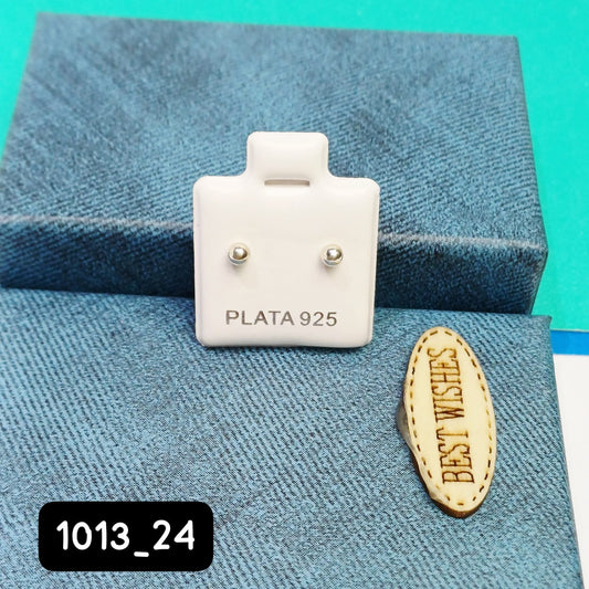 Arete de Broquel bolita de plata