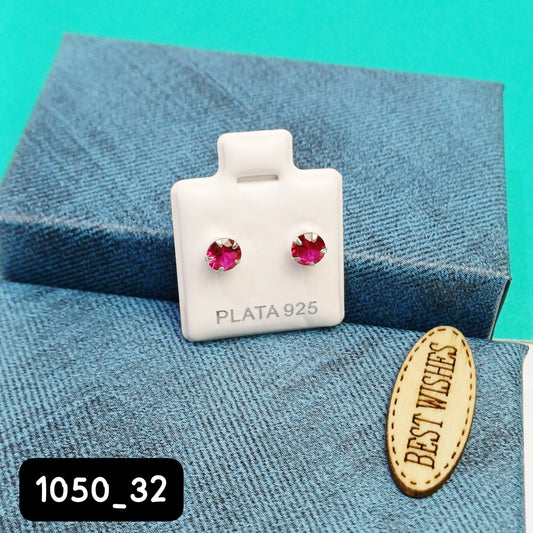 Arete de Broquel fucsia