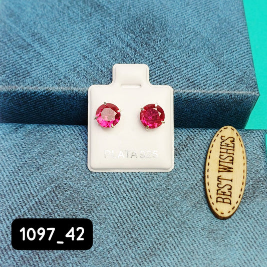 Arete de Broquel fucsia