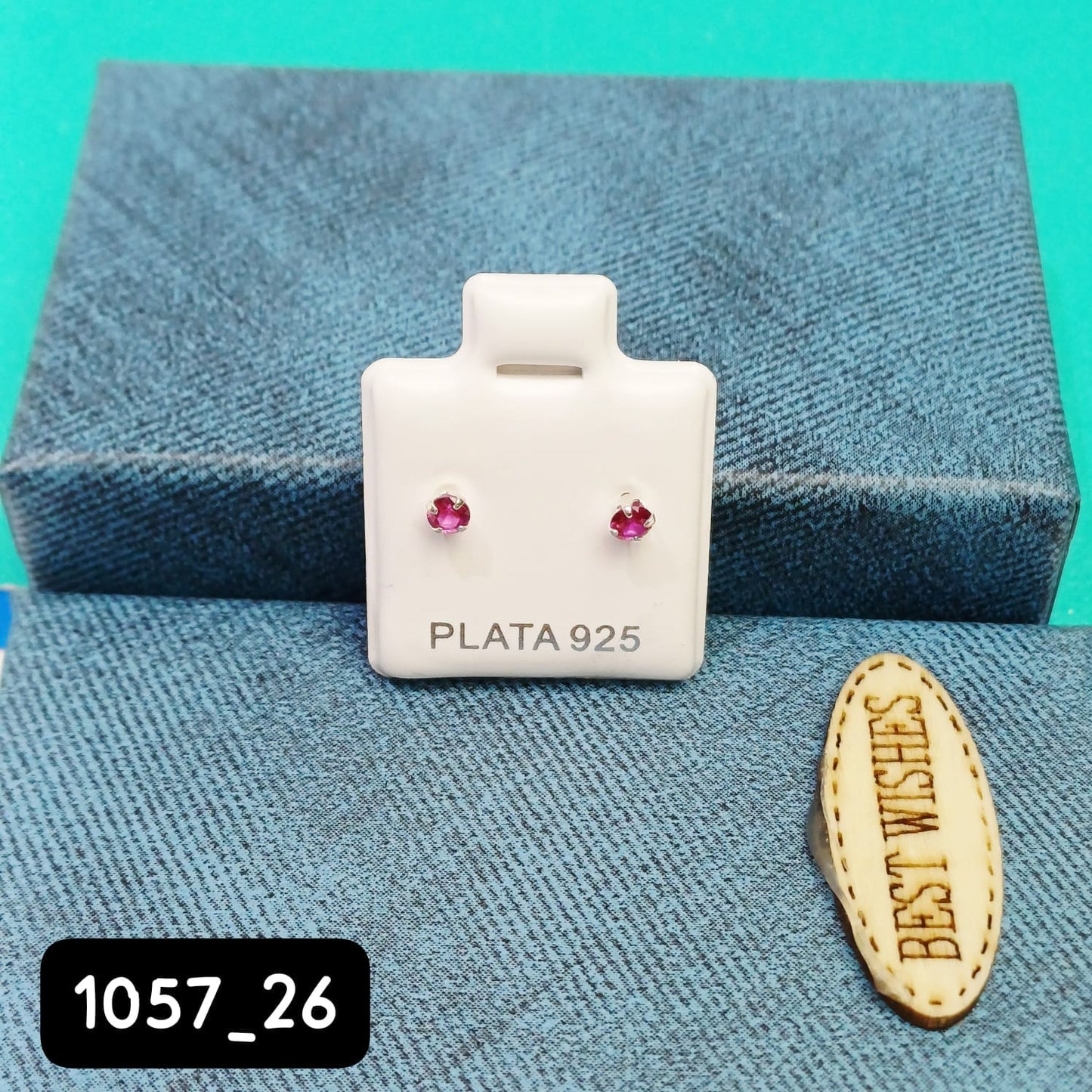 Arete de Broquel fucsia