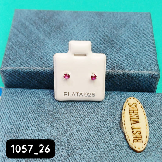 Arete de Broquel fucsia