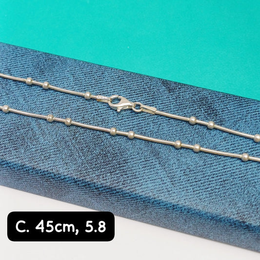 Cadena eslabón cola de Ratón con bolita  | 45 cm -  1  mm