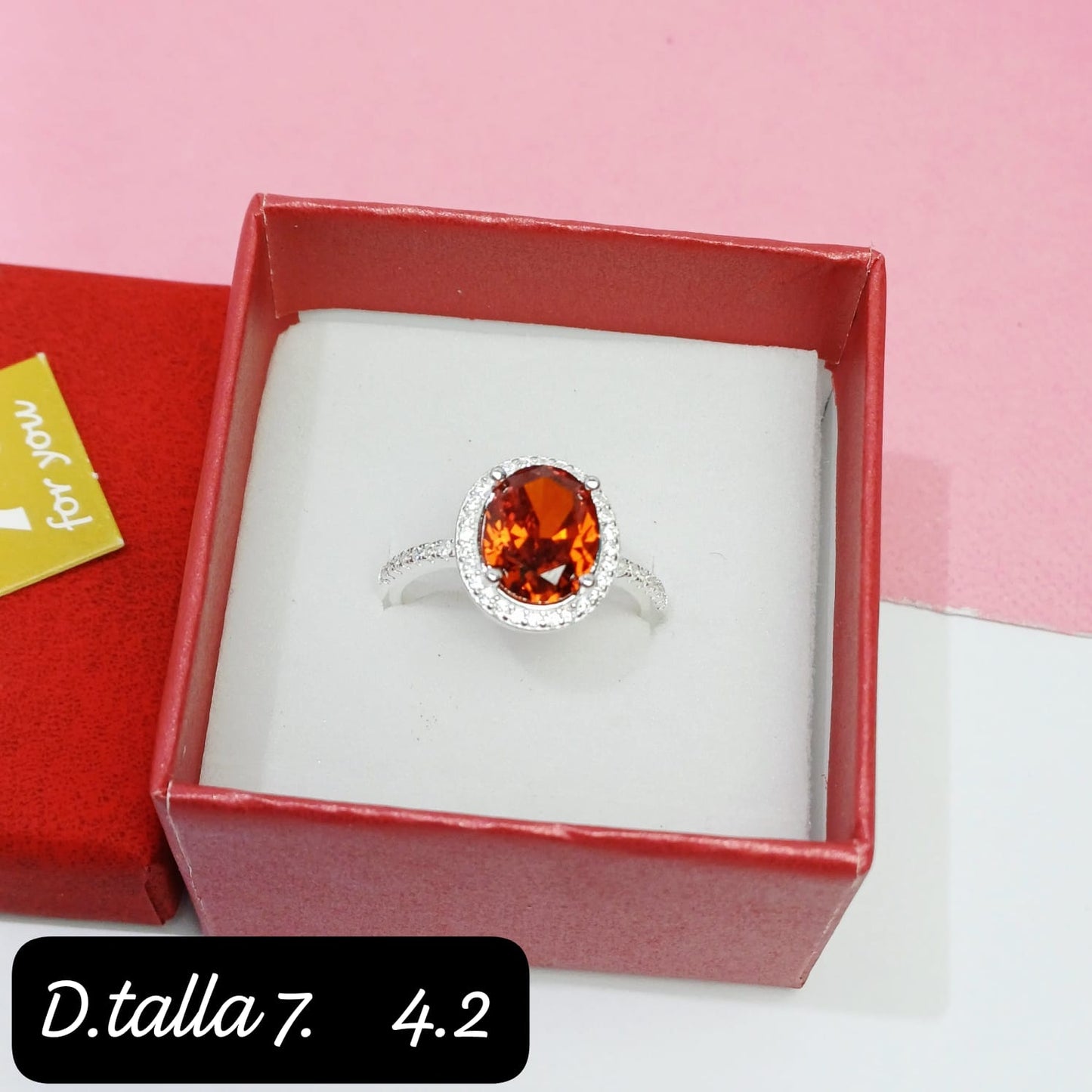 Anillo ovalado anaranjado   | 7 US