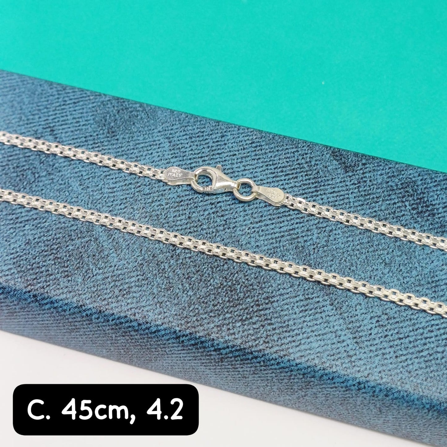 Cadena eslabón Bismark | 45 cm -  2 mm