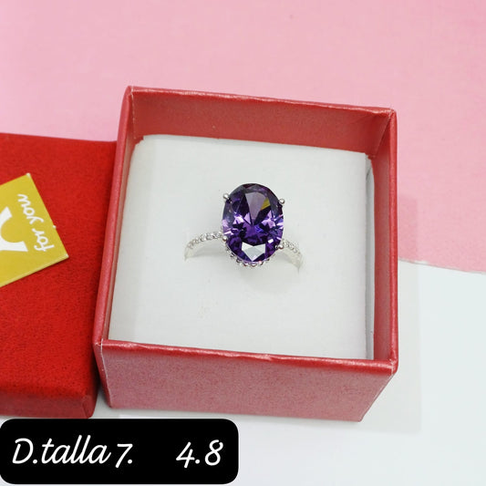Anillo ovalado morado | 7 US