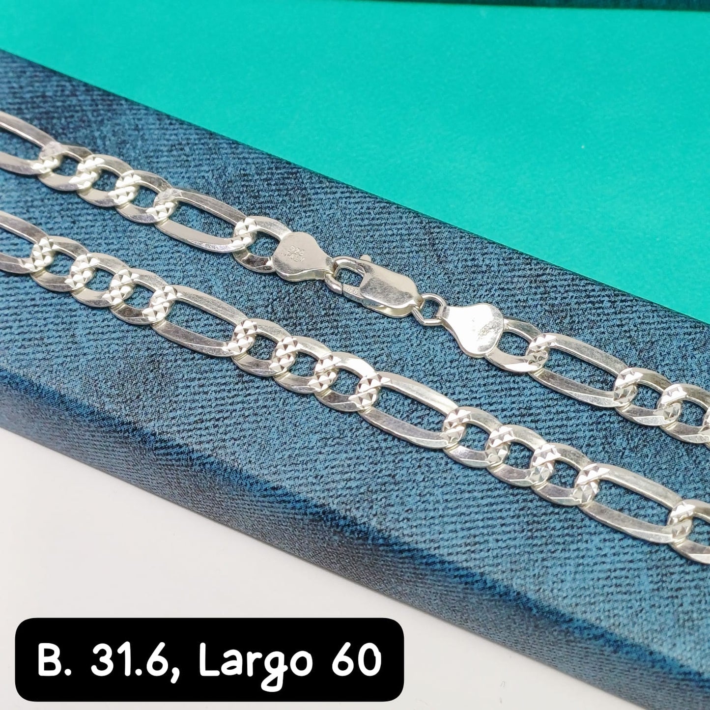 Cadena eslabón figaro  | 60 cm - 7 mm