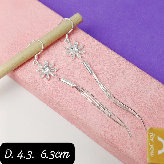 Arete largo de flor