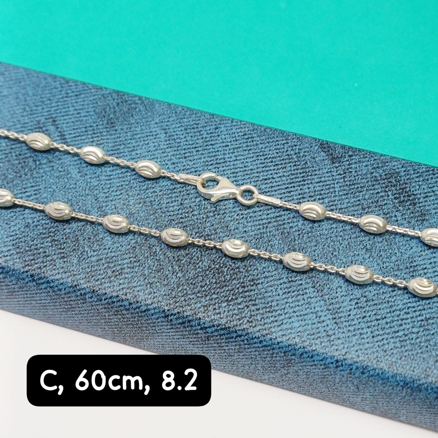 Cadena eslabón bolitas| 60 cm -  1 mm