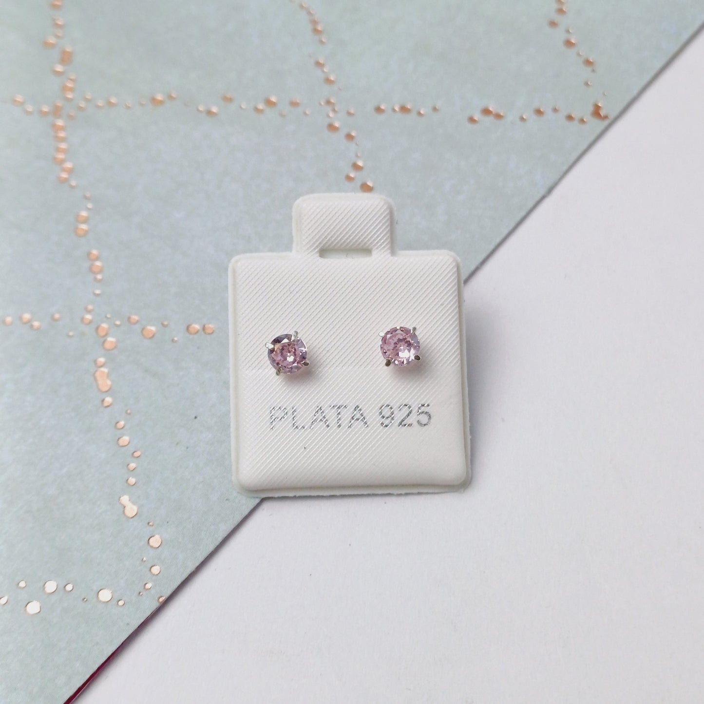 P1088_27 - aretes de broquel zirconia rosada.