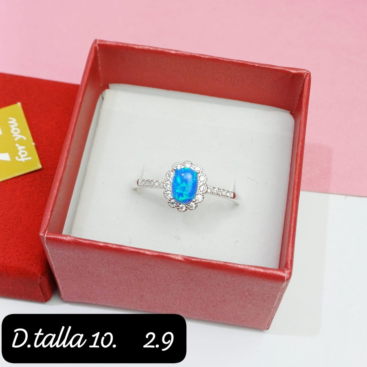 Anillo ovalado celeste | 10 US