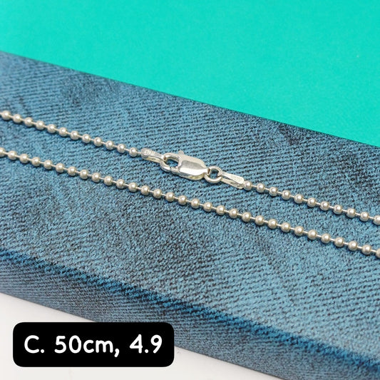Cadena eslabón bolitas | 50 cm - 1 mm