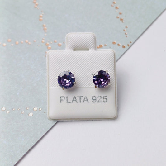 P1096_38 - aretes de broquel zirconia morada.