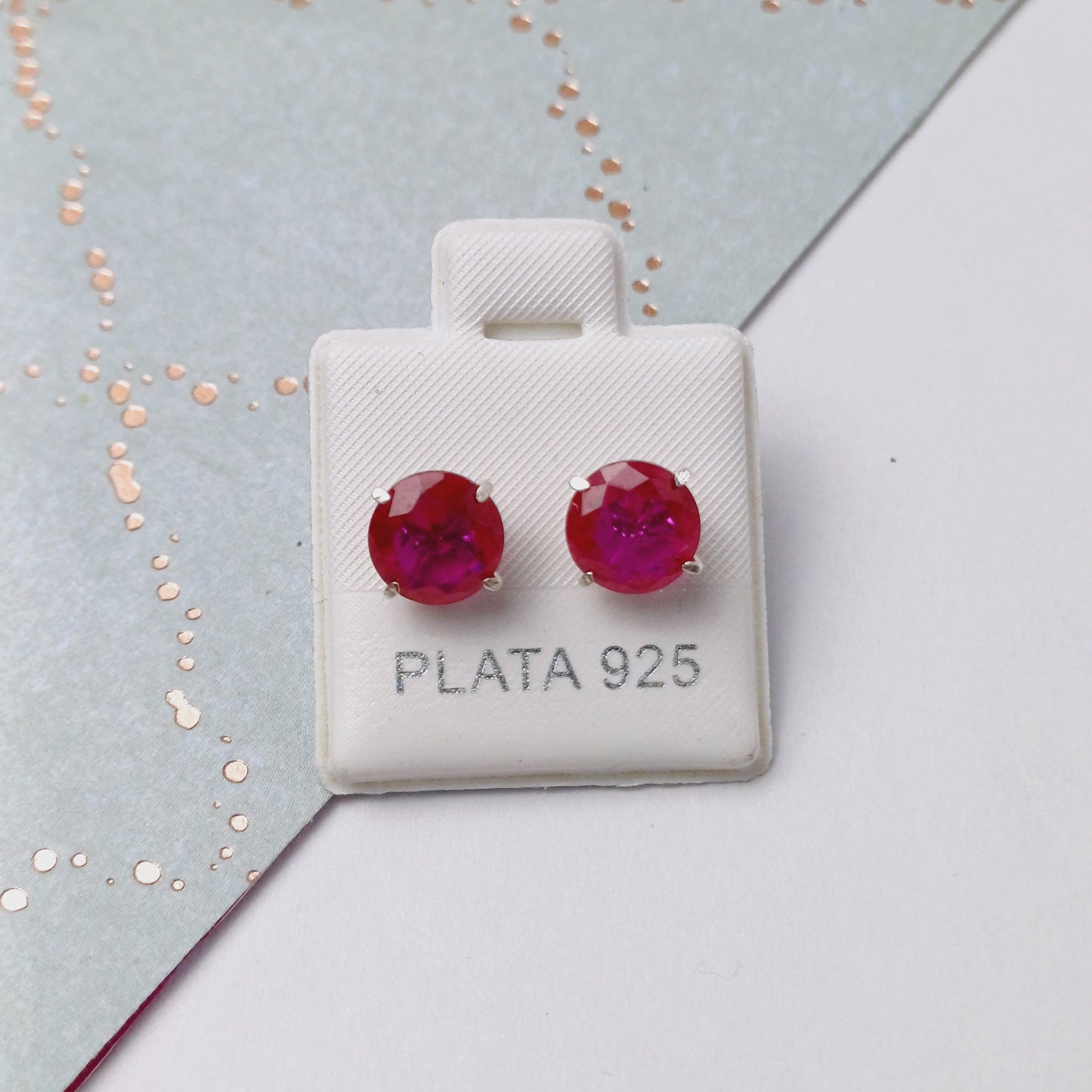 P1097_41 - aretes de broquel zirconia fucsia.