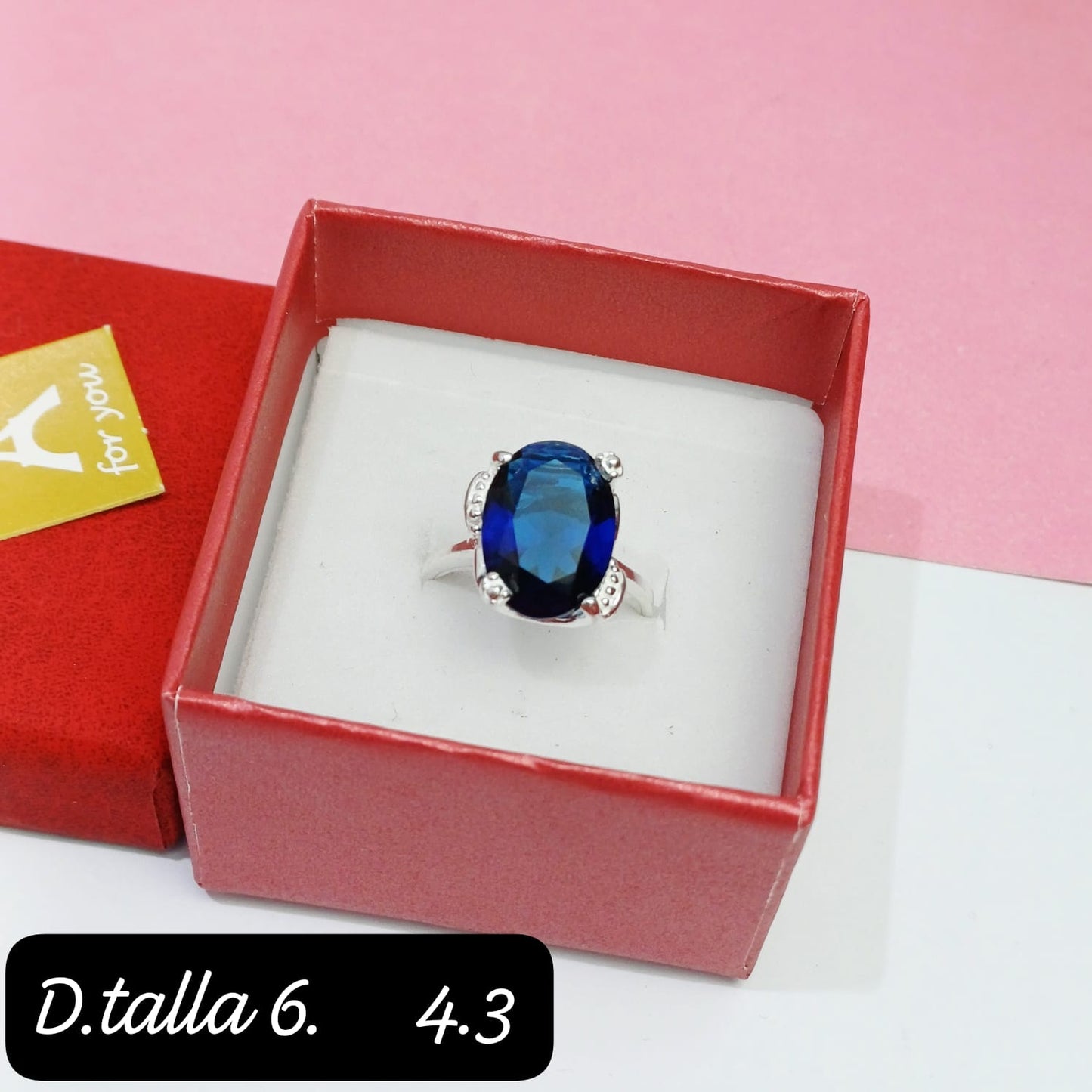 Anillo ovalado azul  | 6 US