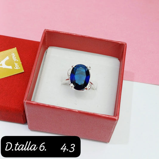Anillo ovalado azul  | 6 US