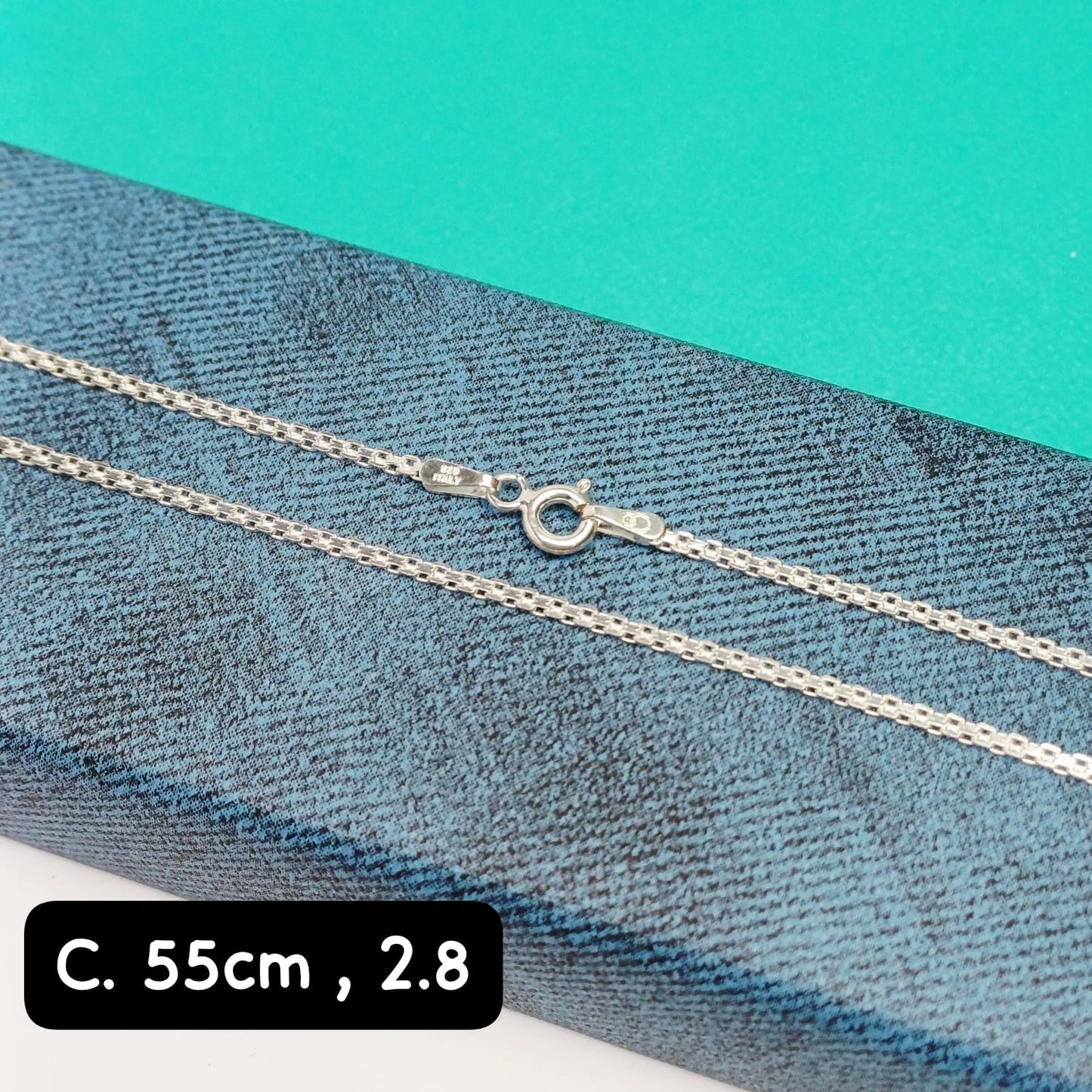 Cadena eslabón bismark | 55 cm - 1 mm
