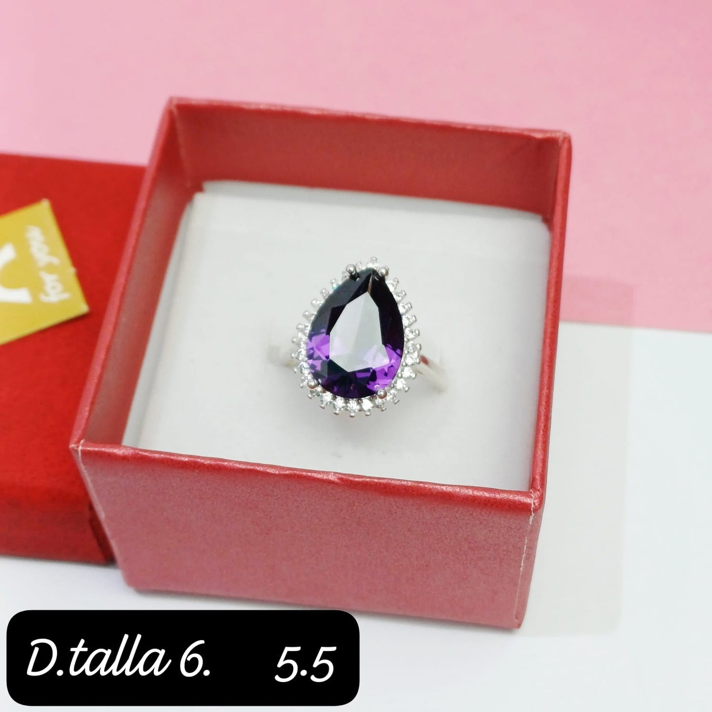 Anillo de gota  morado  | 6 US
