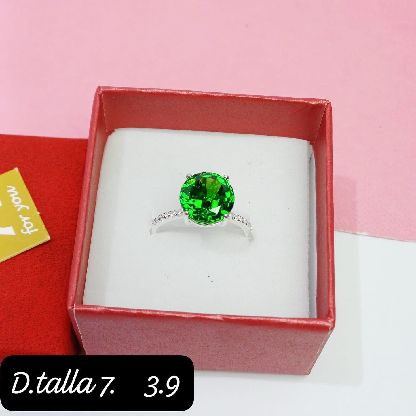 Anillo redondo verde | 7 US