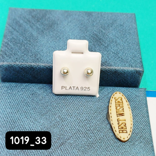 Arete de Broquel bolita de plata