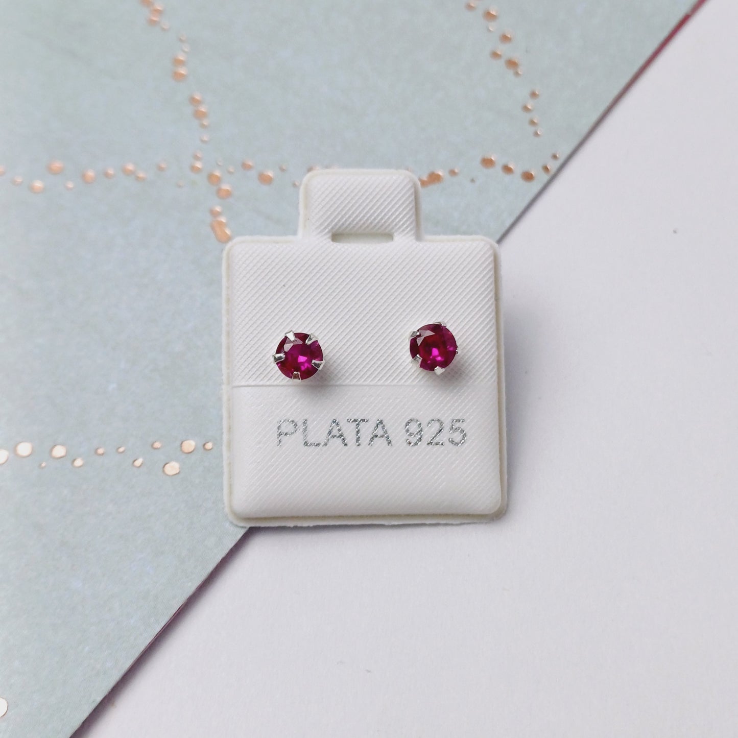 P1046_27 - aretes de broquel zirconia fucsia .