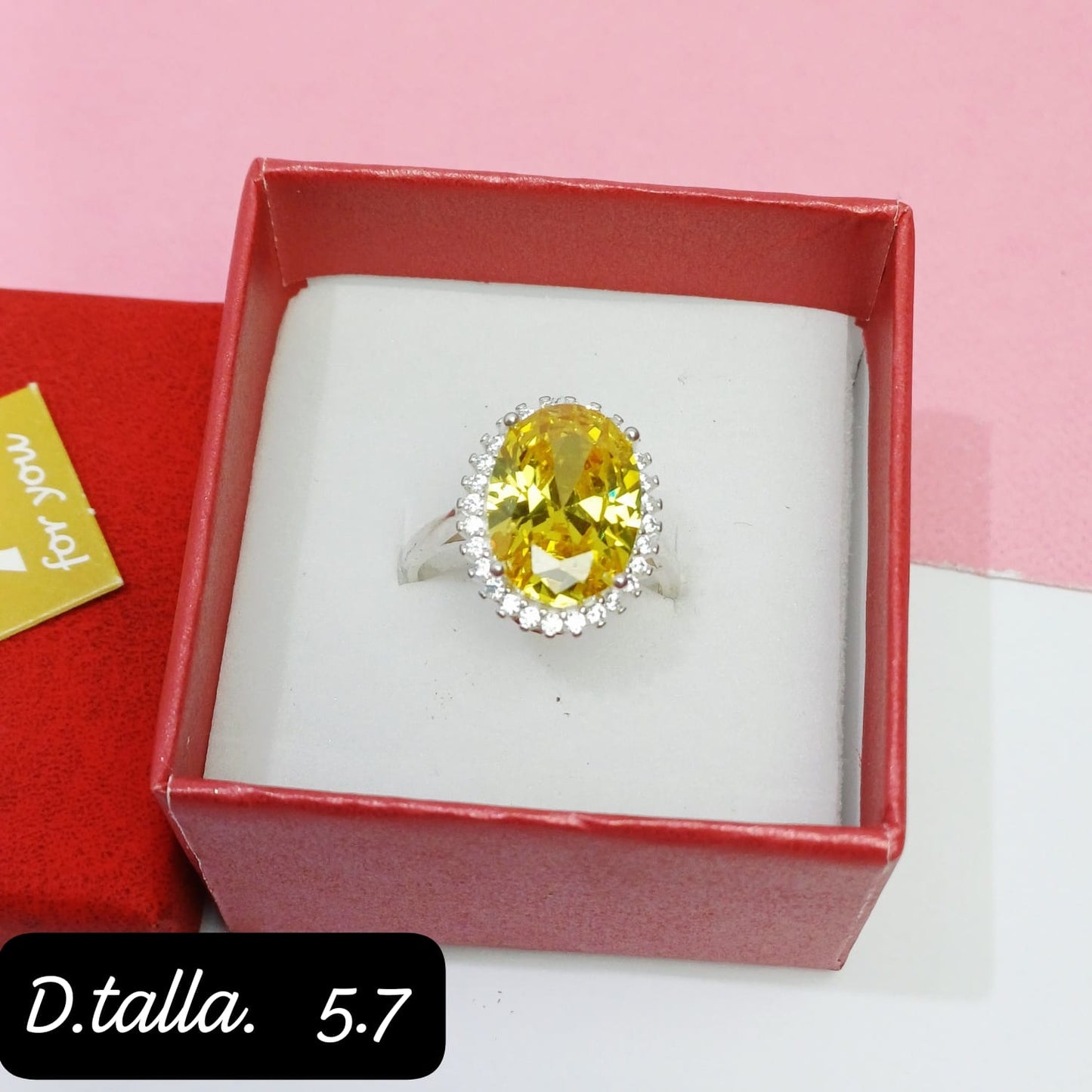 Anillo ovalado amarillo | 7 US