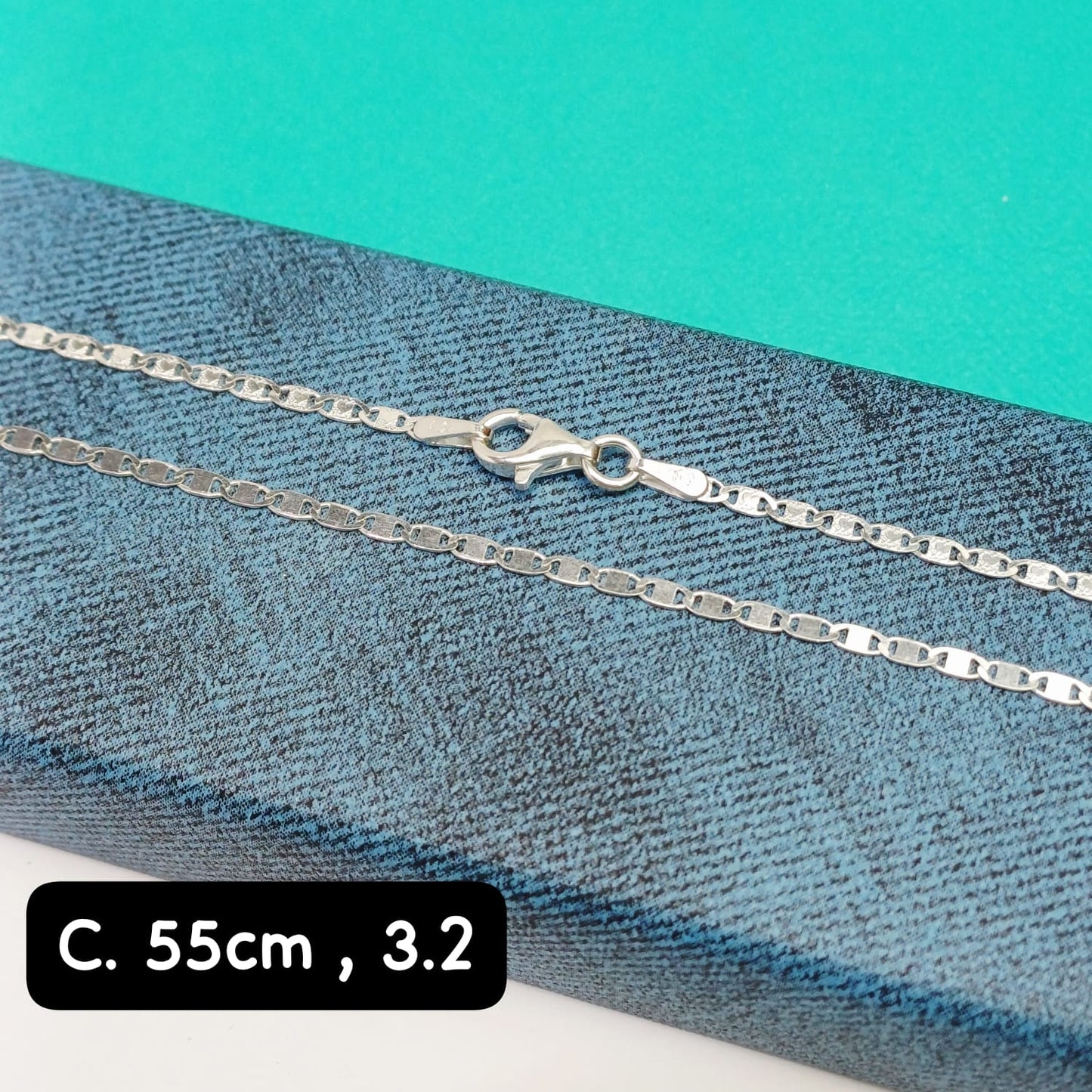 Cadena eslabón Valentino con corazón| 55 cm - 2 mm