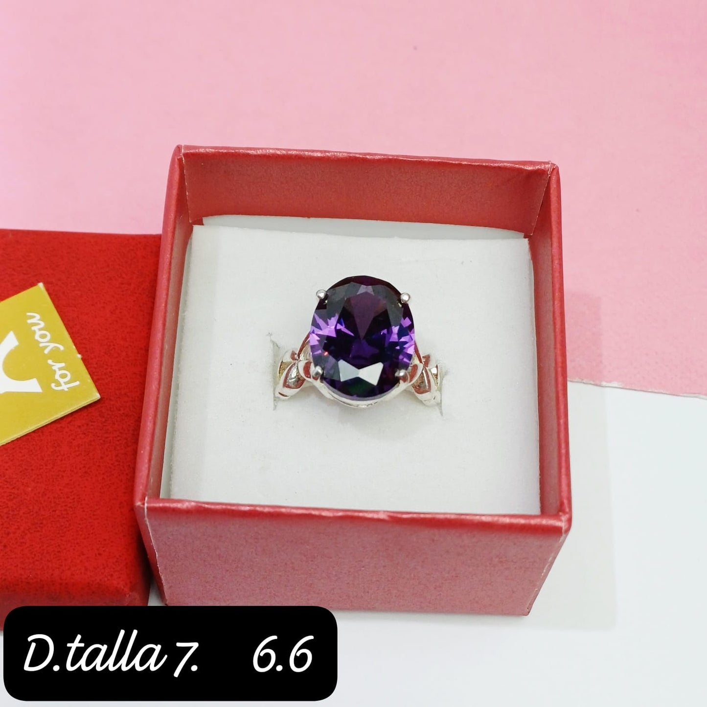 Anillo ovalado morado| 7 US