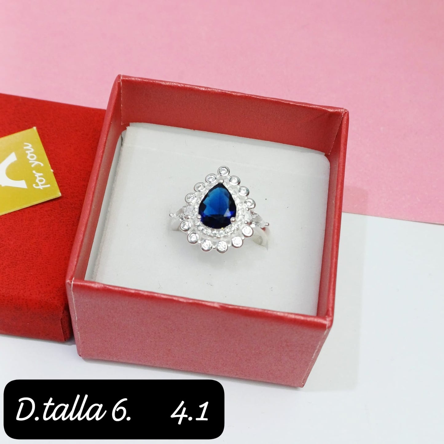 Anillo de gota  azul  | 6 US