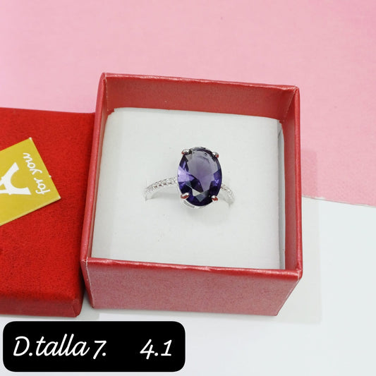 Anillo ovalado morado | 7 US