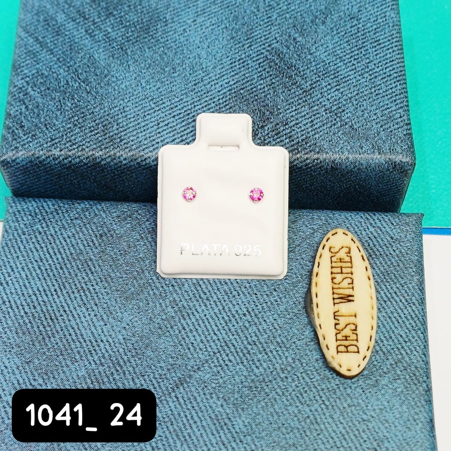 Arete de Broquel fucsia