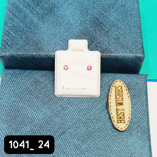 Arete de Broquel fucsia