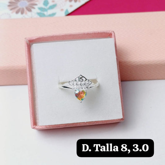 PDA72 - Anillo de 15 años  tornasol | 8 US