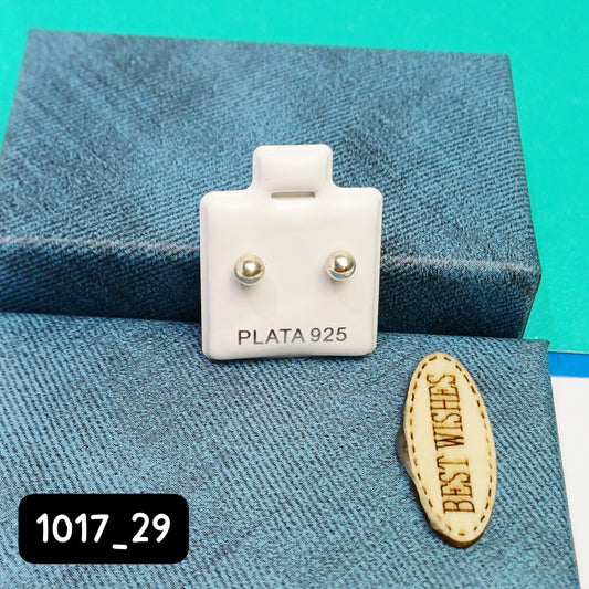 Arete de Broquel bolita de plata