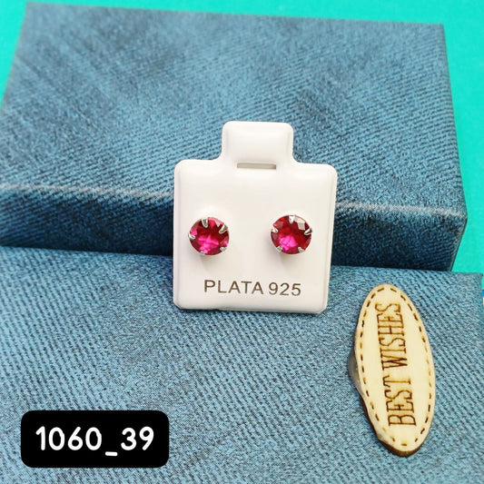 Arete de Broquel fucsia