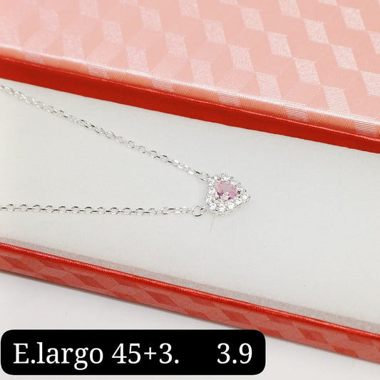 Gargantilla de corazon rosado