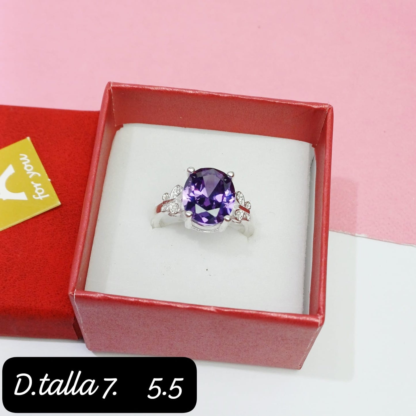 Anillo ovalado morado | 7 US