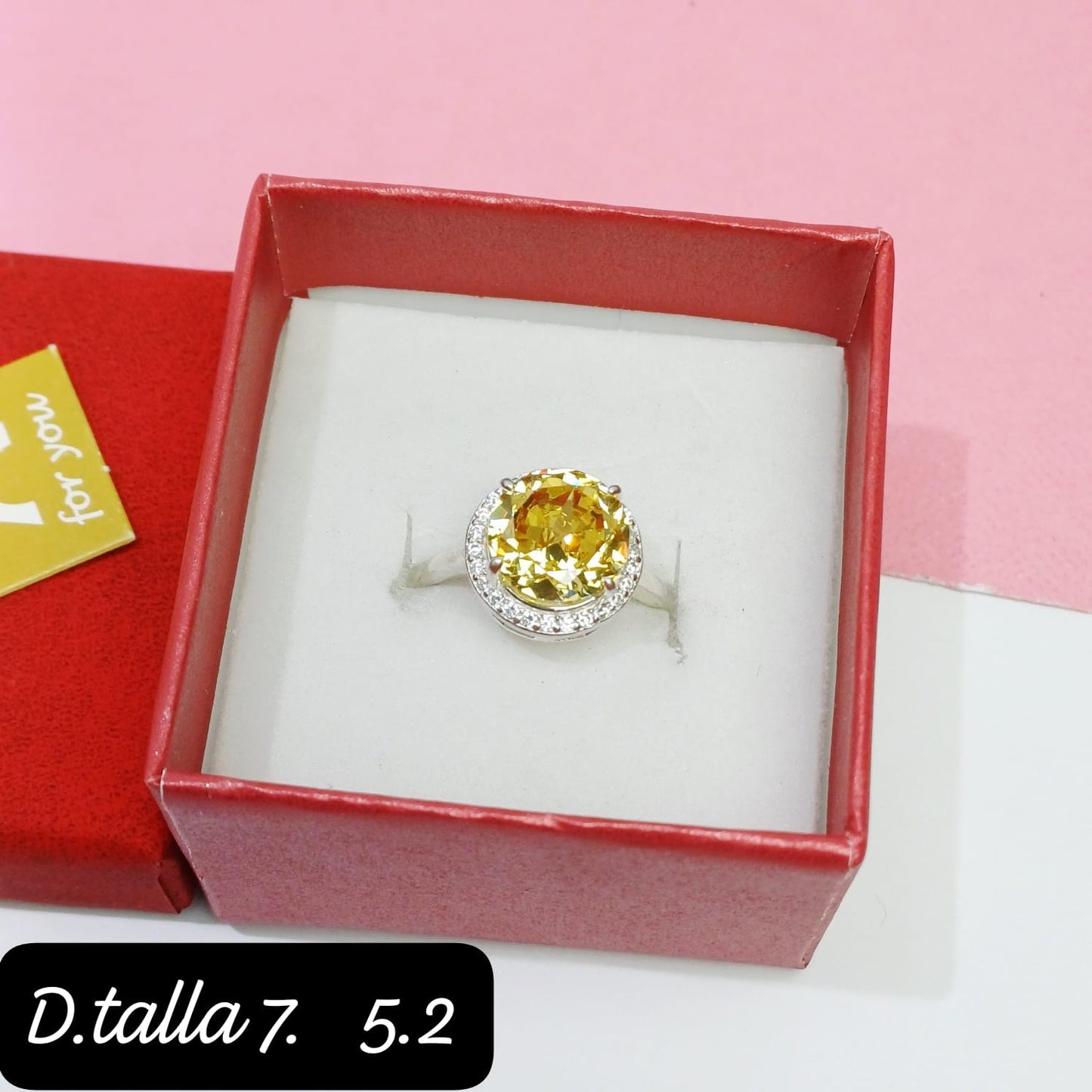 Anillo redondo amarillo | 7 US